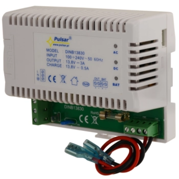 ZASILACZ BUFOROWY NA SZYNĘ DIN PULSAR DINB13830 3A/13,8VDC
